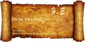 Heim Emilián névjegykártya